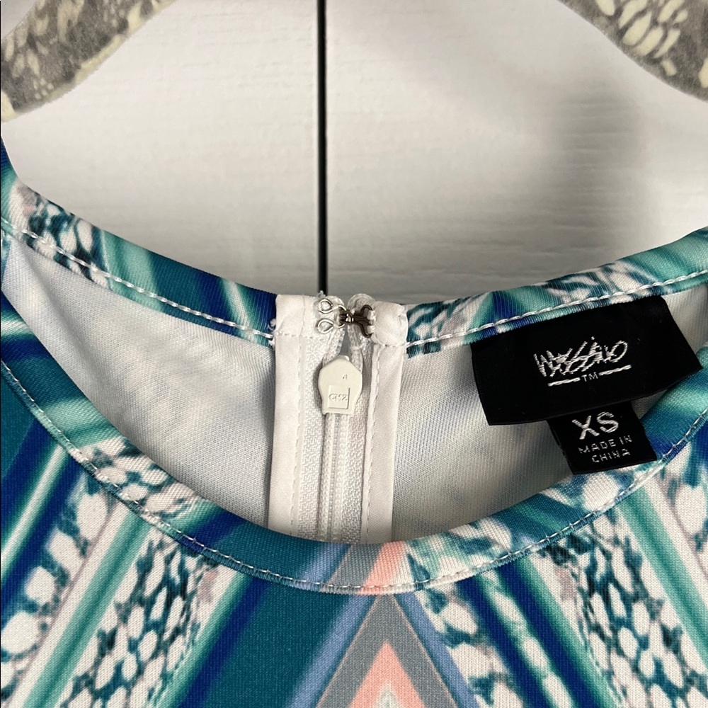 Massimo Blue and White Patterned Mini Dress - Picture 5 of 6